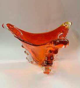 Large heavy Murano style art glass bowl