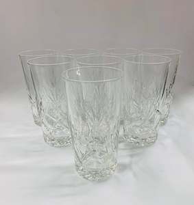 Set of 8 vintage crystal highball glasses