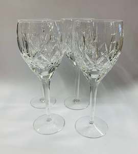 Set of 4 large Stuart crystal wine glasses