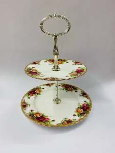 Royal Albert Old Country Roses tiered cake stand