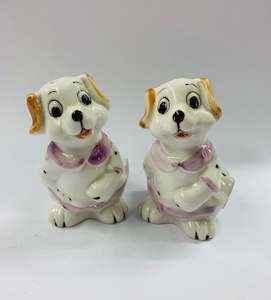 Pair of novelty dog salt and pepper shakers