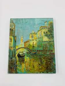 Antique: Antique small oil painting of Venice