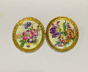 Antique: Pair of Paragon floral wall plaques