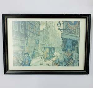 Antique: Anton Pieck Print Street Market