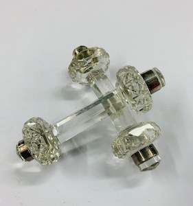 Pair of crystal and sterling silver knife rests