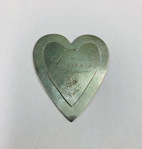 Antique: Sterling Silver Heart bookmark