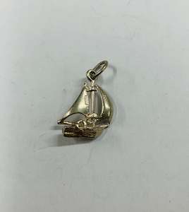 Antique: Sterling silver yacht charm