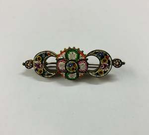 Antique micro mosaic brooch