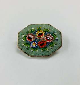 Antique micro mosaic brooch