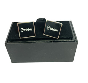 Cuff Links “Groom on Black Background”