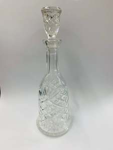 Tall vintage cut crystal decanter