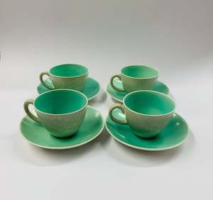 Set of 4 Midcentury Poole demitasse cups and saucers