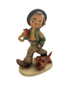 Goebel Boy with Dog Figurine