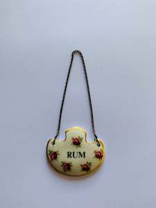 Antique: Royal Adderley Floral Porcelain Decanter Rum Label