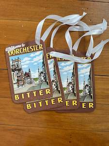 Bespoke Dorchester Bitter Coaster Gift Tag Set of Four