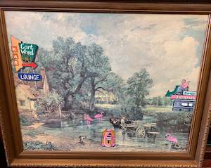 Antique: “Flamingo Diner” Bespoke Art