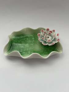 Antique: Pottery Water Lilly Incense Holder