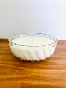 Spiral Cut Glass Round Candle