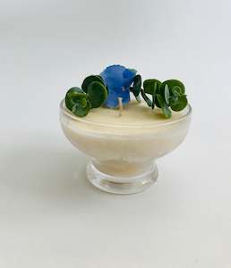 Antique: Soy Candle in Glass Dish on Short Base