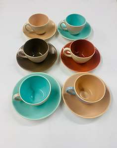 Set 6 poole demitasse cups and saucers