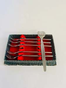 Set of Six Japaneses Made Cake Forks