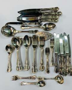 Antique: Full 6 place Rodd Camille Silver plated cutlery set