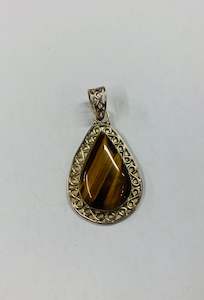 Silver and Tigers eye pendant