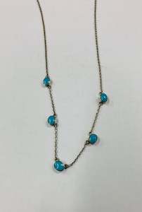 Antique: Sterling silver and turquoise antique necklace