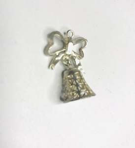 Antique: Sterling Silver Bow and Bell Filigree Charm