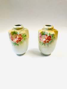 Pair of Small Handpainted Vases