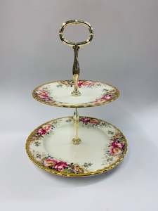 Antique: Royal Albert Autumn Roses tiered cake stand