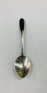 Antique: Sterling silver and Greenstone teaspoon