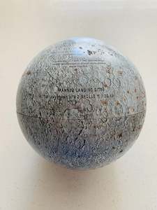 Vintage Replogle Globe. The Moon. Manned landing sites