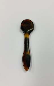 Antique: Tiny turtle shell salt spoon