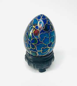 Cloisonné Two Tone Blue Egg