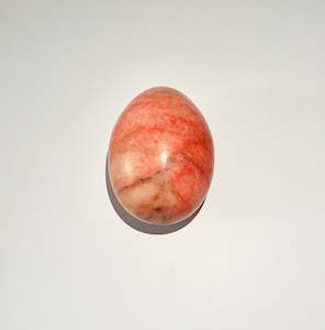 Antique: Agate Egg Pink Specks with Dark Pink and Black Swirls