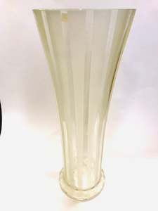 Antique: Tulip Style Glass Vase White Frosted Panels