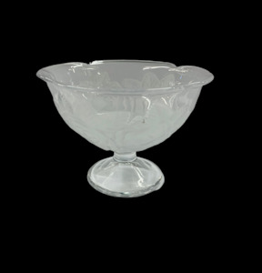 Antique: Rose design glass compote bon bon dish