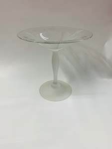 Antique: Vintage etched glass frosted base compote