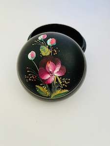 Antique: Round Lacquer Hand Painted Box