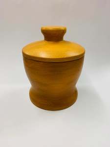 Antique: New Zealand Kauri wooden lidded bowl