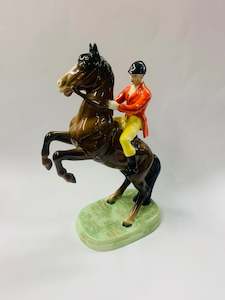 Antique: Beswick rider on rearing up horse