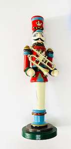 Antique: Wooden Hand Painted Christmas Trumpeter