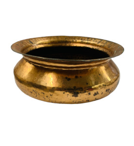 Antique: Antique hand beaten copper planter bowl