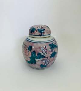 Pink and Green Ginger Jar