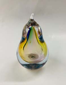 Art glass pear paperweight