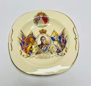 Antique: Empire Ware Plate of Coronation of HM King Edward VIII