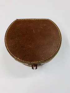 Antique leather collar box