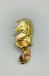 Mother of Pearl seahorse brooch