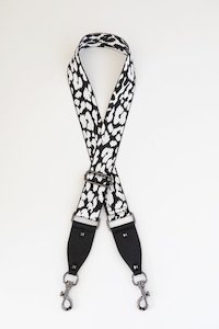 Bag Strap Black & White Leopard